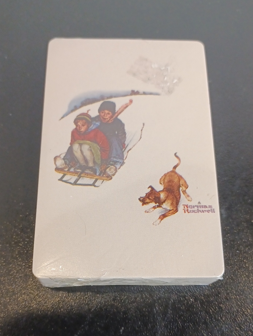 Norman Rockwell Dog Playing Card Deck - White